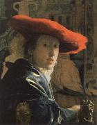 Jan Vermeer the girl with the red hat oil painting picture wholesale